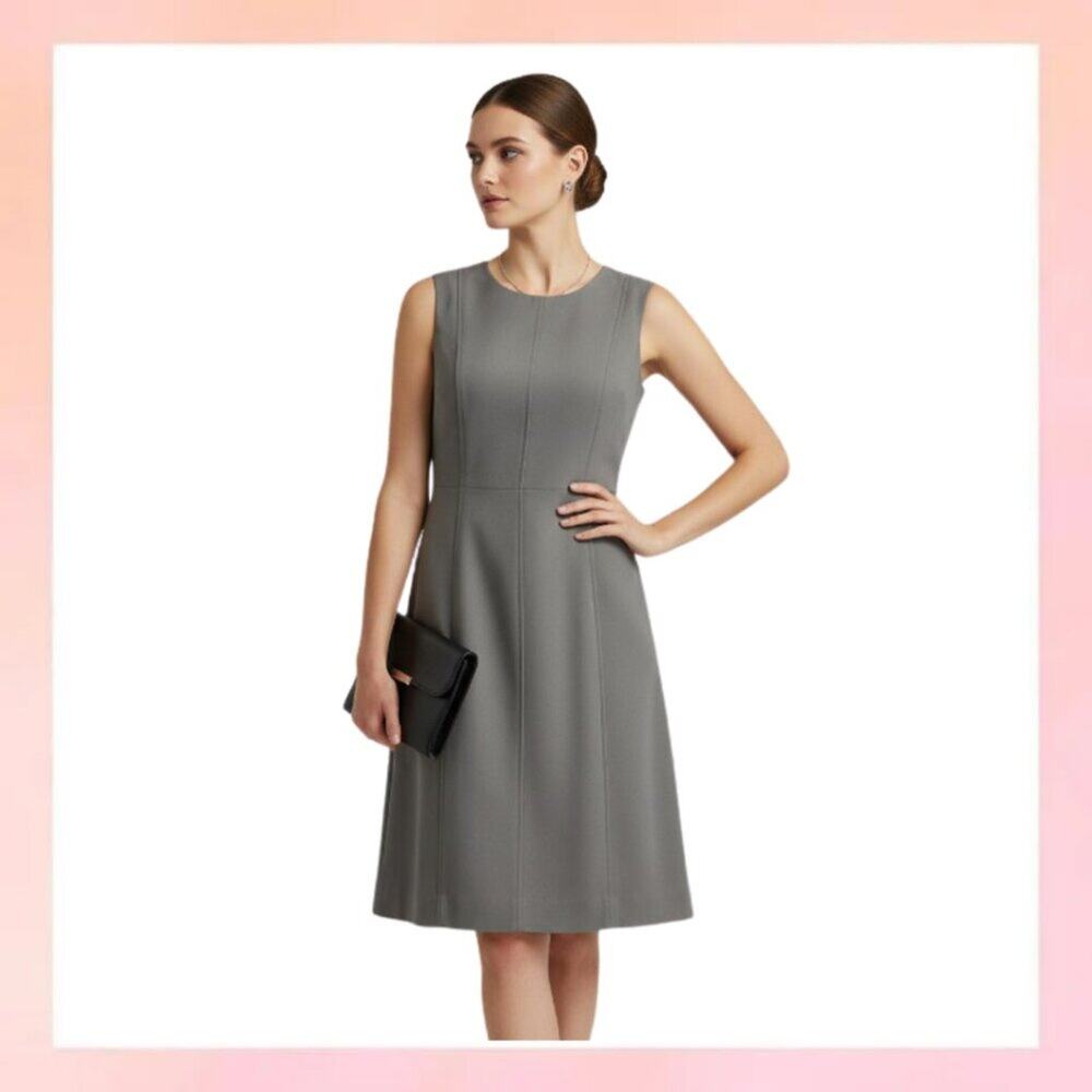 Tahari Sleeveless Gray Sheath Dress – Size 12